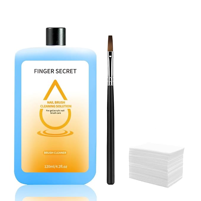 Nail Brush Cleaner Kit - 120ml Professional Nail Art Brush Cleaning Solution. by Unknown