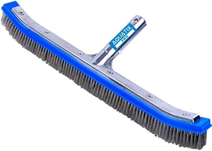 Aquatix Pro Pool Brush Head, Stainless Steel Bristles, Reinforced Aluminum Back by AquatixPro