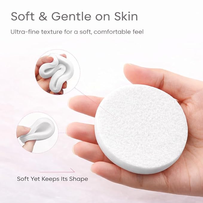 120 PCS Compressed Facial Sponges, Natural Cellulose Face Cleaning Pads - Image 4