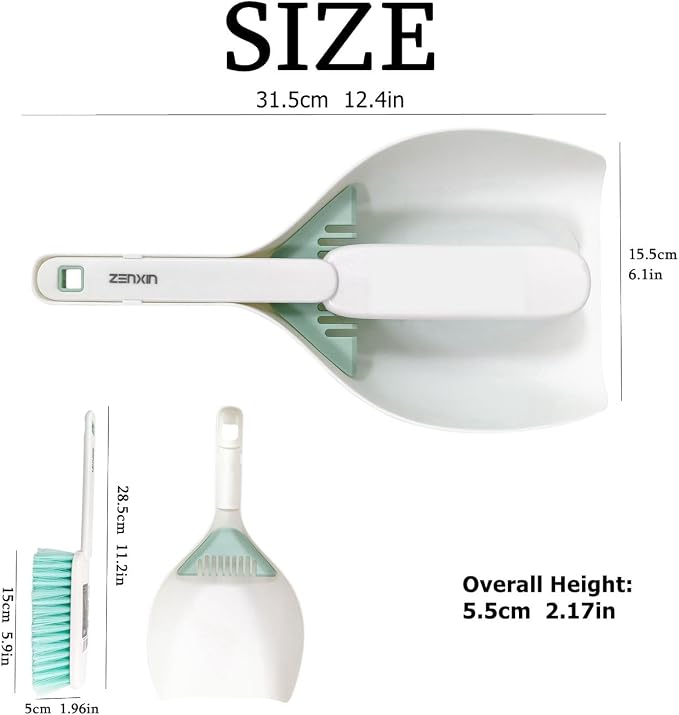 Small Hand Broom and Dustpan Set, Thick Stiff Brush Bristle, Little Dust Pan - Image 2