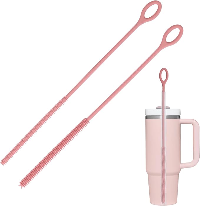 Silicone Straw Cleaner Brush, Non-slip Handle Soft and Bendable by Tiffmoo