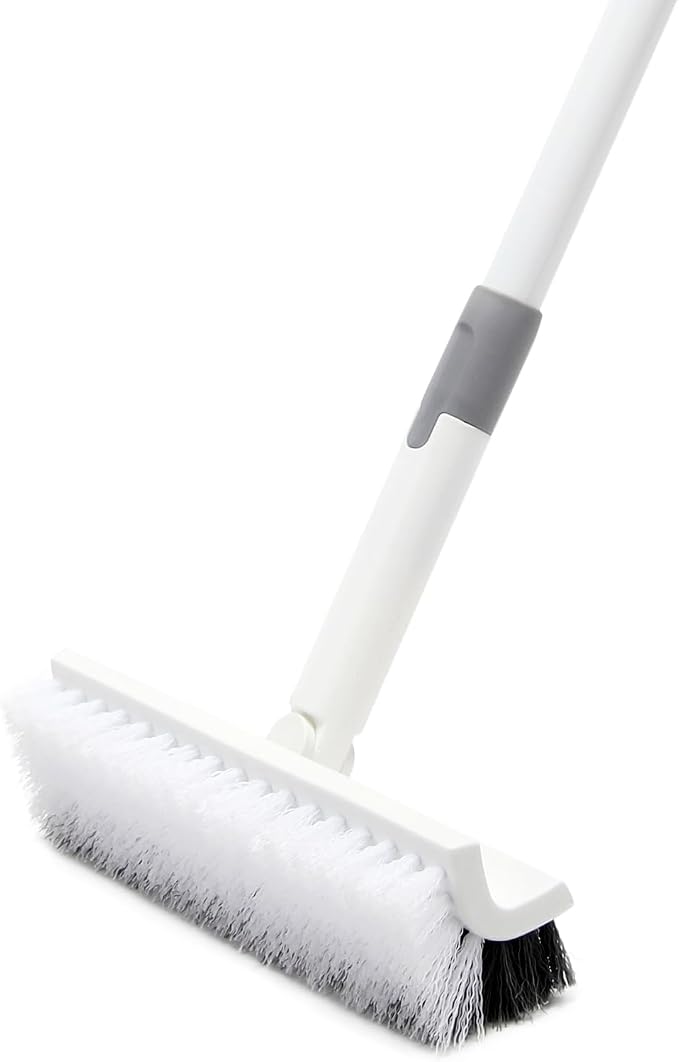 Floor Scrub Brush with Long Handle, Double-Sided V-Shaped Deck Brush, Grout by DOVORSY