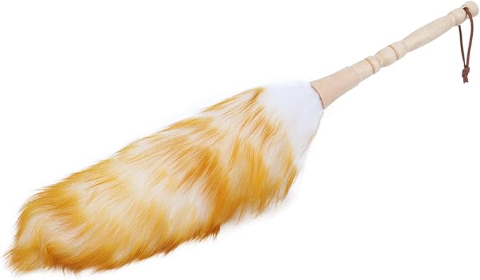 Lambswool Duster with Solid Wooden Handle, Antistatic Soft Wool Duster Dust by Unknown