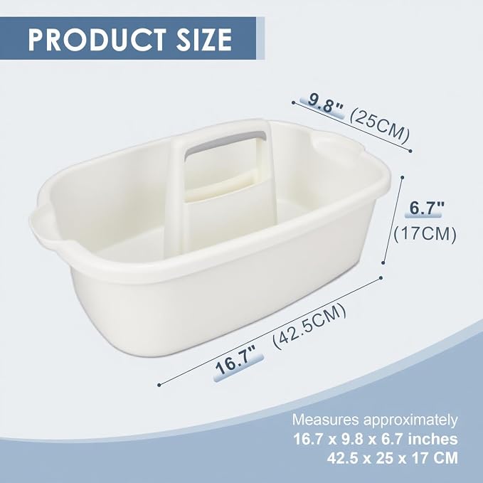 Cleaning Supplies Caddy with Handle, Portable Shower Caddy Organizer Plastic - Image 2