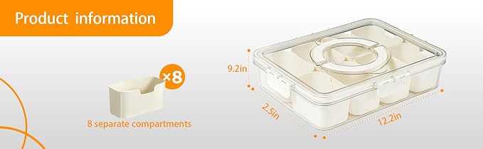 Snackle Box Container Meal Prep Divided Portion Serving Platters and Trays - Image 3