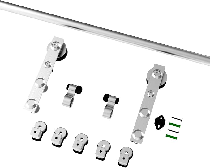 CCJH 11FT Stainless Sliding Barn Door Hardware Kit Heavy Duty - Image 7
