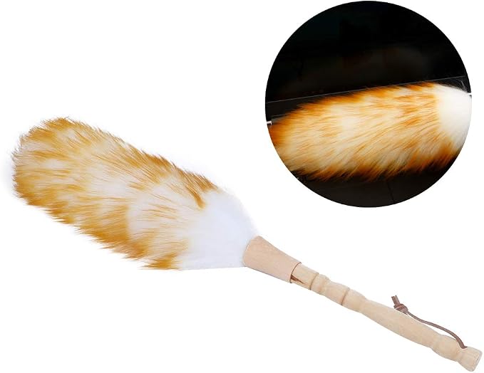 Lambswool Dusters with Wooden Handle, Anti Static Soft Wool Duster Dust Cleaner - Image 6