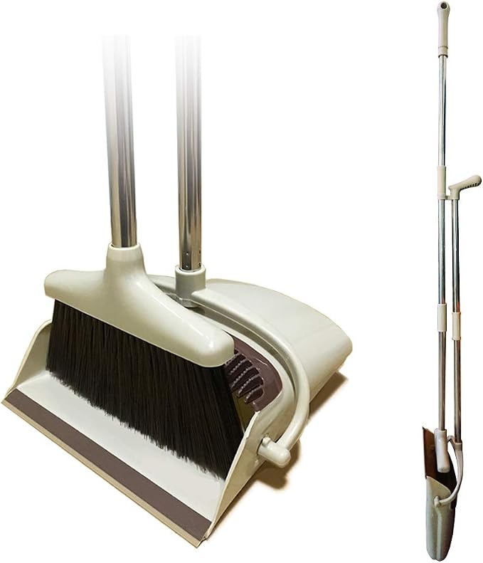 Broom and Dustpan Set Lightweight Upright Lobby Broom and Dust Pan Combo by Ulodimi