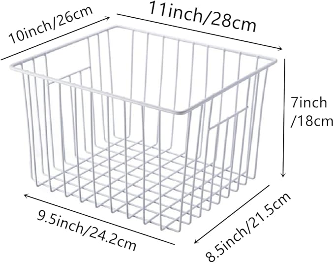 Slideep 11'' Farmhouse Freezer Food Storage Organizer Baskets Modern - Image 3