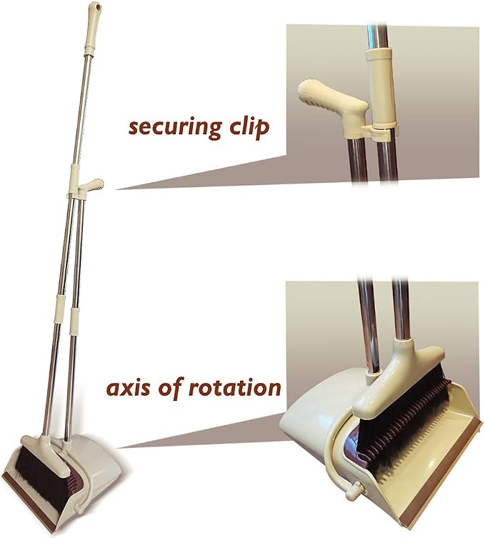 Broom and Dustpan Set Lightweight Upright Lobby Broom and Dust Pan Combo - Image 3