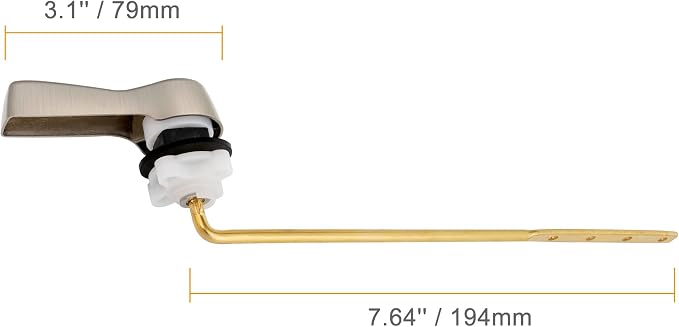 Hibbent Universal Metal Front Mount Toilet Handle Replacement Kit, Brass Toilet - Image 7