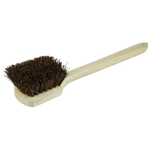 Weiler 72101 20" Utility Scrub Brush, Palmyra Fill, Long Handle, Wood Block - Image 4
