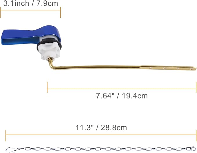 Hibbent Universal Metal Front Mount Toilet Handle Replacement Kit, Brass Toilet - Image 7