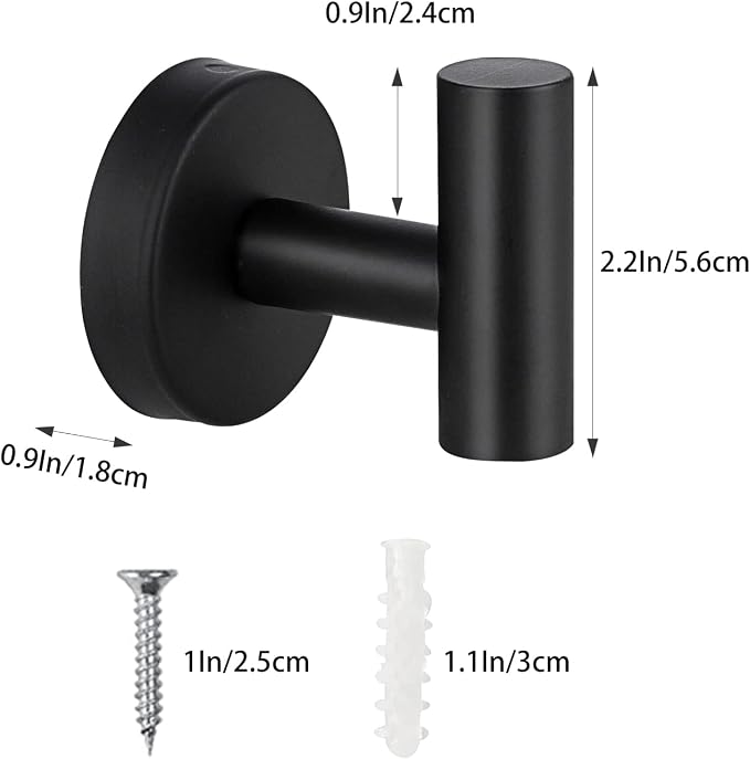 Towel Hooks, SUS 304 Stainless Steel Hooks, Heavy Duty Door Hanger Towel Robe - Image 3