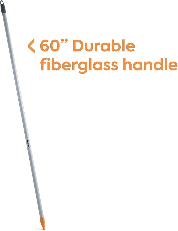 Professional 60" Fiberglass Push Broom Handle, Threaded Nylon Tip - Image 2