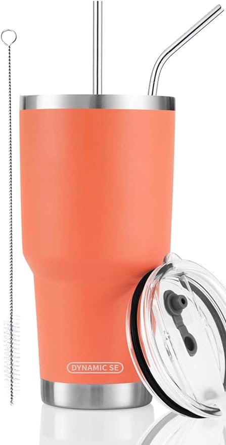 D·S 30oz Orange Tumbler Stainless Steel Insulated Travel Mug by D%C2%B7STUMBLER