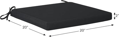 WestinTrends Solace Outdoor Patio Kitchen Dining Chair Square Seat Cushions Set of 4, 20 x 20, Green