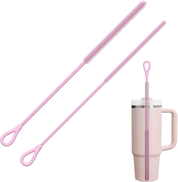 YOTIME Silicone Straw Cleaner Brush, Non-slip Handle Soft and Bendable by YOTIME