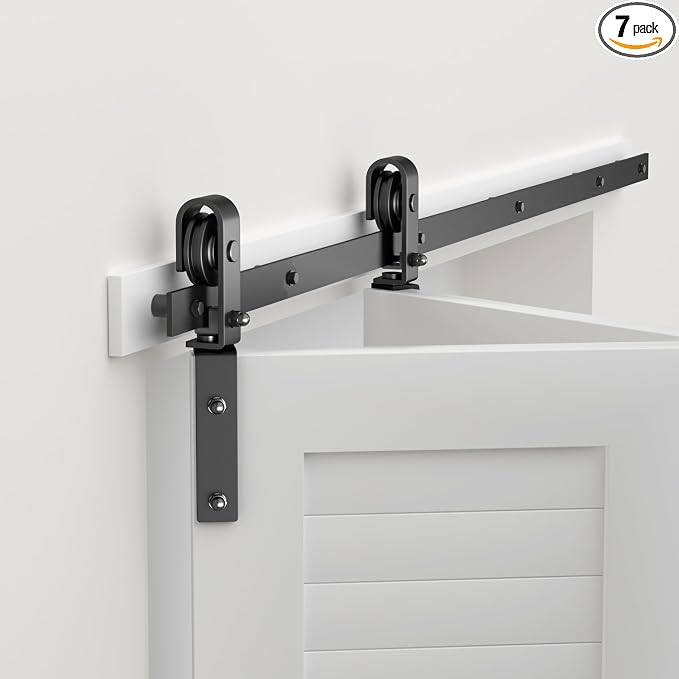 30" Bi-Folding Sliding Barn Door Hardware Track Kit, Smoothly&Quietly, Side by SlidingBarnDoorHardwareKit