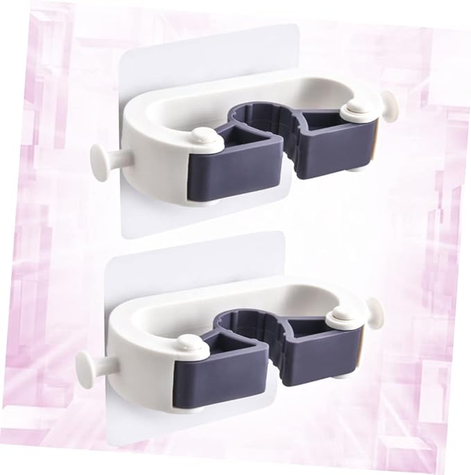 VOSAREA 2pcs Punch Mop Holder and Broom Organizer Wall Mounted Cleaning Tools - Image 2