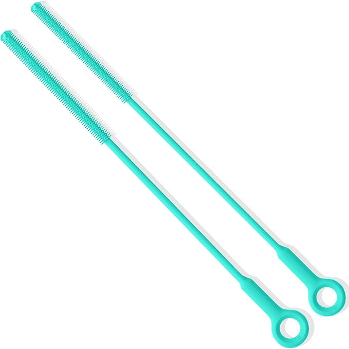 Extra Long Straw Cleaner Brush, Reusable and Soft Silicone Straw Cleaning Brush by GreatSiliconeCleaningBrushMaker
