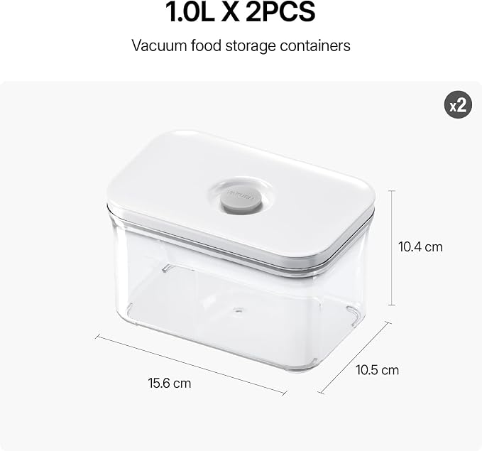 VAKUEN Premium Airtight Food Storage Containers, Rectangular 2PC, Smart - Image 2