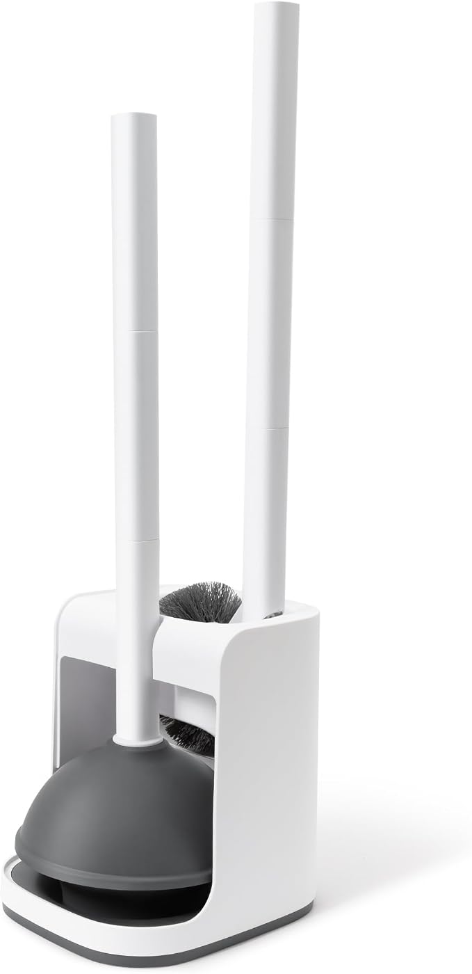 Toilet Brush and Plunger Set Hidden, S-Shaped Toilet Brush Plunger Combo by IVYROLL