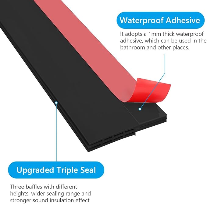 Ainiv 2 Pack Door Draft Stopper Under Door Seal, Adhesive Under Door Sweep - Image 4