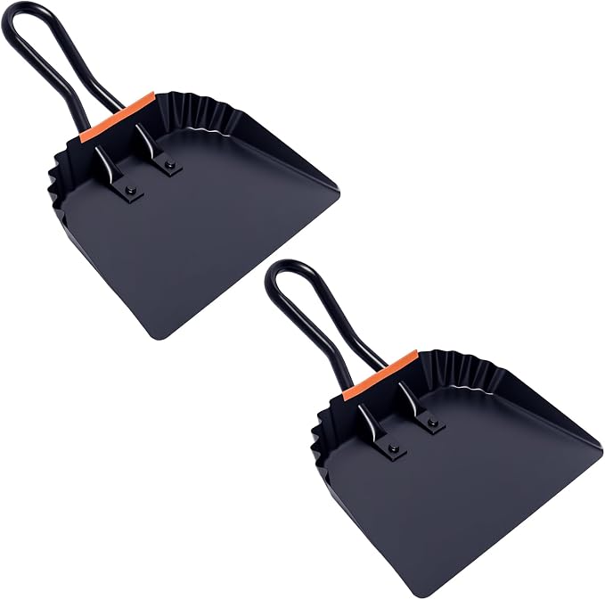 2 Pack Metal Dust Pan, 12 Inch Heavy Duty Dustpans, by Unknown