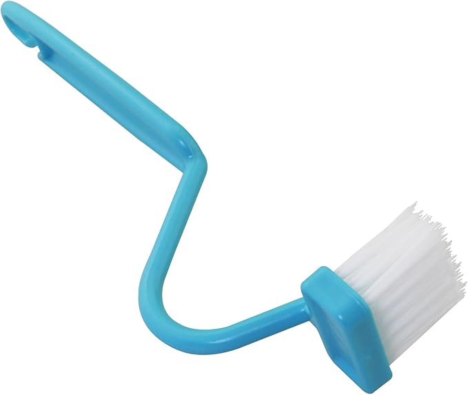 4PCS V-Shape Plastic Curved Brush Blue 7.9x1.4 inch Toilet Corner Edge Cleaning - Image 3