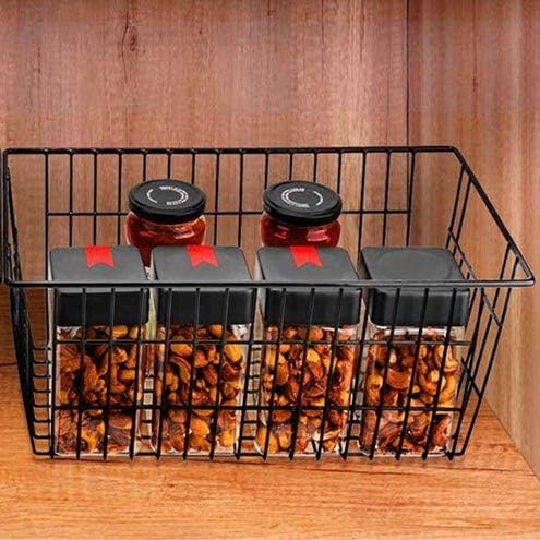 Slideep Farmhouse Metal Wire Basket, Fridge Freezer Storage Organizer Bins - Image 5