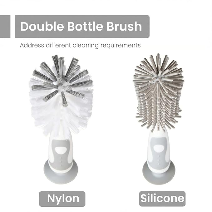 5-in-1 Baby Bottle Cleaner Set, Including Nylon & Silicone Bottle Brush - Image 2