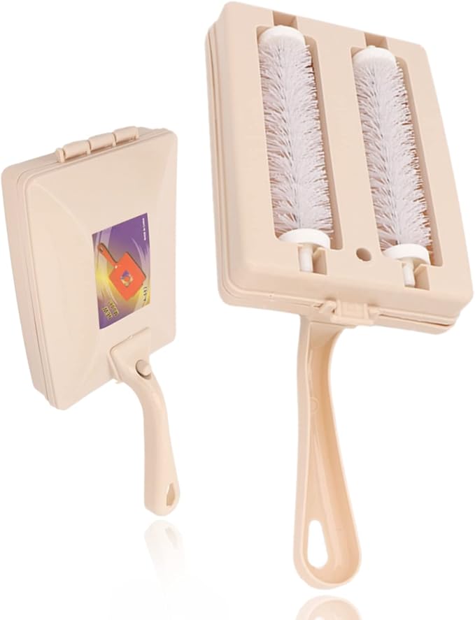 Handheld Carpet Sweeper, Double Roller Short Handle Dust Cleansing Brush Manual by Sonew