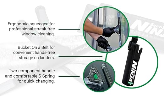 Unger Commercial ErgoTec Advanced Window Cleaning Ninja Kit 4-in-1 – Squeegee - Image 4