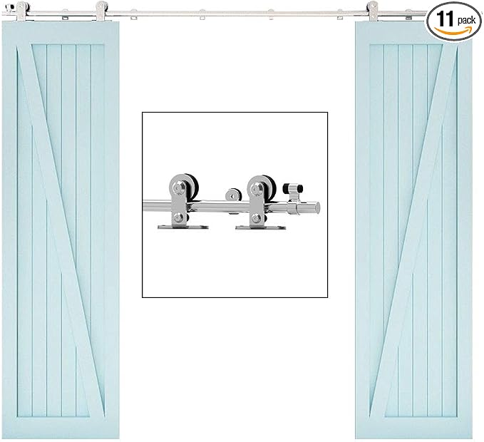TSMST 4FT Sliding Barn Door Hardware Kit, Top Mount Stainless Steel Heavy Duty by TSMST