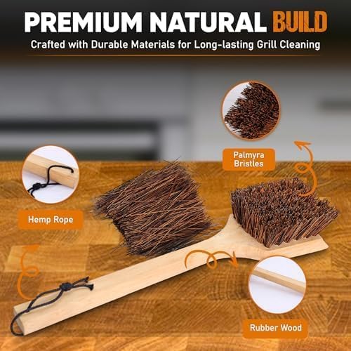 All-Natural Wooden Grill Brush and Grill Cleaner | Works as Scraper Tool - Image 5