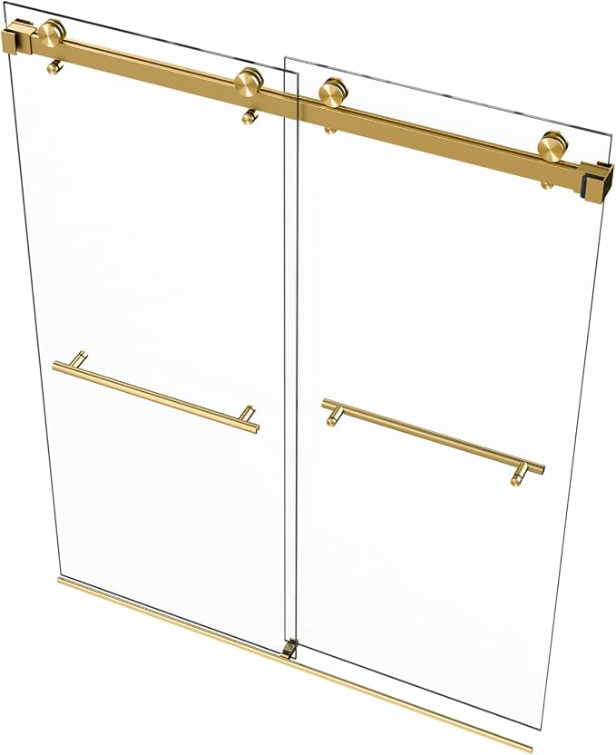 VITRA-200 56.5-59" W x 78" H Frameless Shower Door, Double Sliding - Image 5