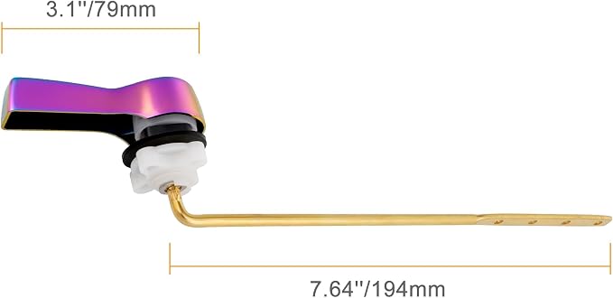 Hibbent Universal Metal Front Mount Toilet Handle Replacement Kit, Brass Toilet - Image 7