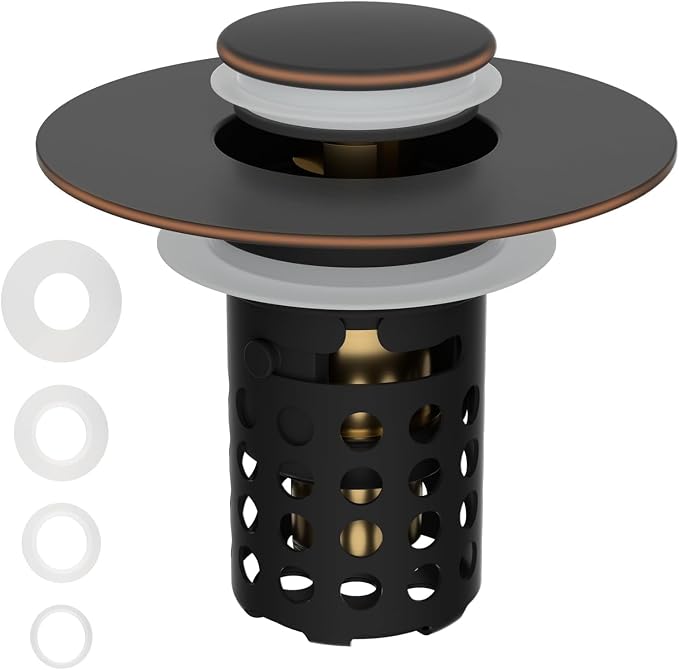Universal Bathroom Sink Drain Strainer Hair Catcher Upgraded by Greatcomfortathome