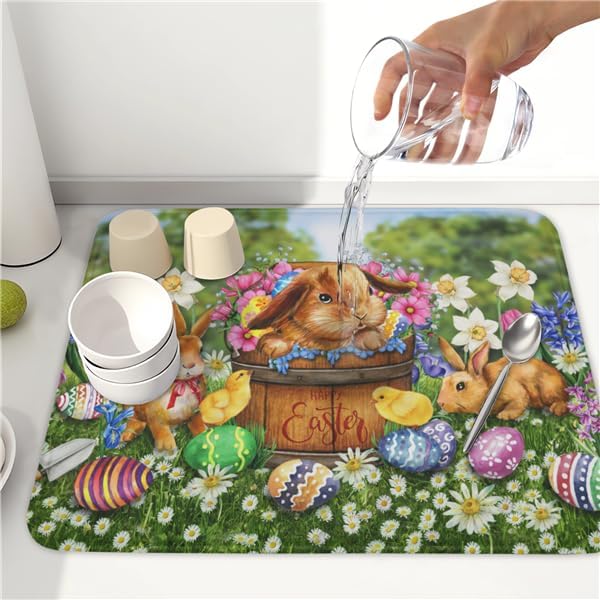 Easter Bunnies Eggs Dish Drying Mat - Image 6