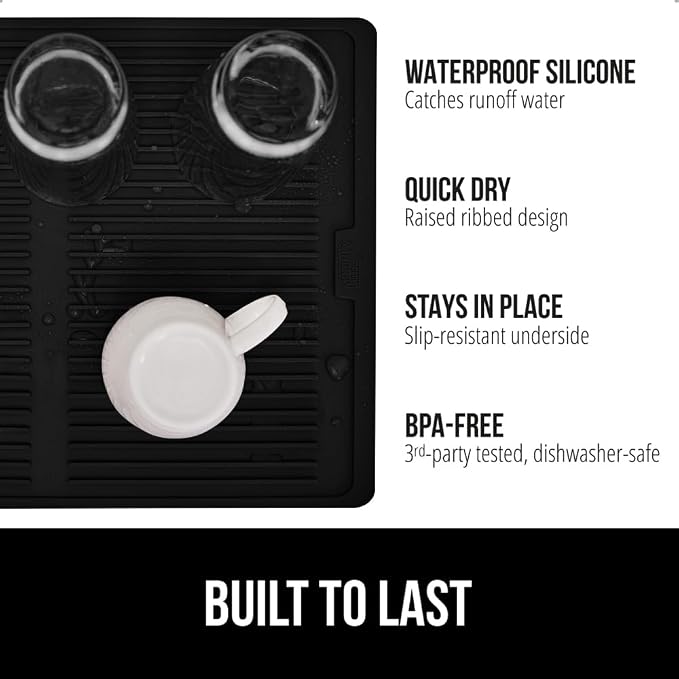 GORILLA GRIP 100% BPA-Free Patented Silicone Dish Drying Mat - Image 2