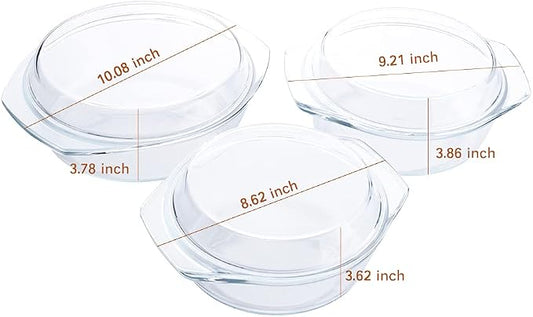 Set of 6 Pieces Round Tempered Glass Casserole Dish - Image 2