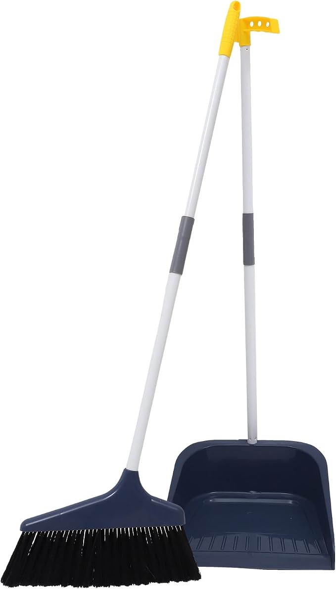 Soft Bristle Broom and Dustpan Set by TOVINANNA