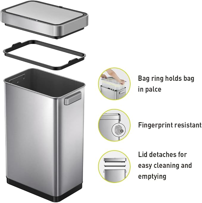 EKO Deluxe Mirage-T 50 Liter / 13.2 Gallon Touchless Rectangular Motion Sensor - Image 3