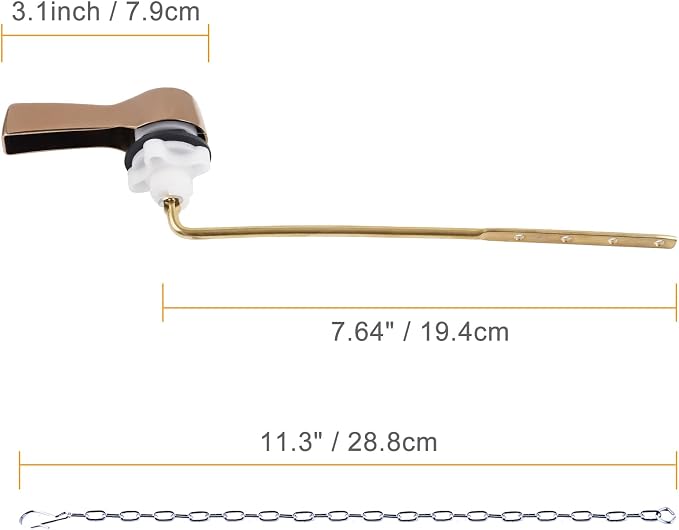 Hibbent Universal Metal Front Mount Toilet Handle Replacement Kit, Brass Toilet - Image 7