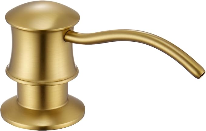 Built in Soap Dispenser for Kitchen Sink Countertop, Solid Brass Pump Head Long by WINKEAR