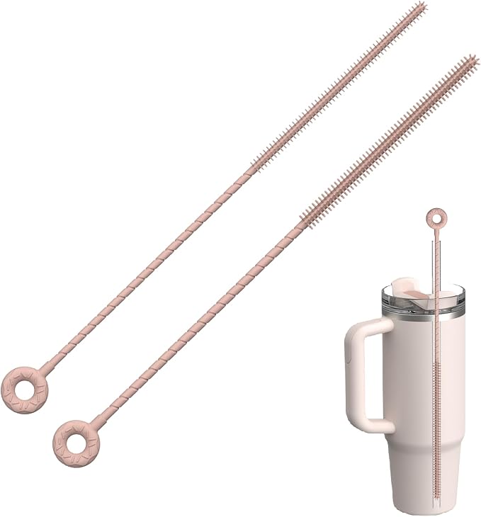 2Pcs Silicone Straw Cleaner Brush, Dual-Size Brushes, Clean by se7en