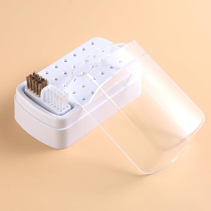 2 in 1 Nail Drill Bit Holder and Nail Drill Bits Cleaner Brush Case, 30 Holes - Image 6