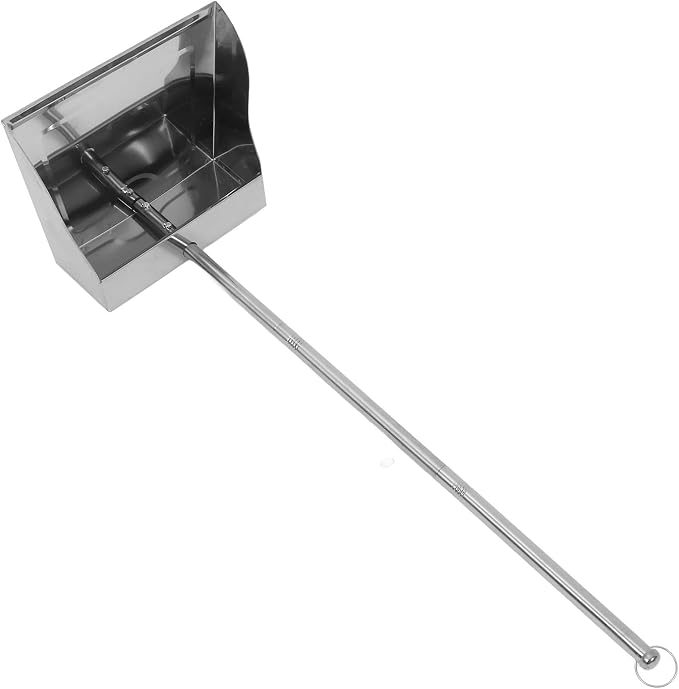 Stainless Steel Dustpan with Long Handle Upright Garbage Shovel Heavy Duty by Unknown