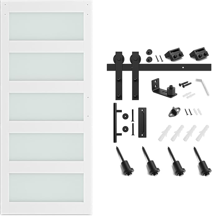 SmartStandard 38 x 84 in Glass Barn Door - Image 7
